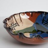 Colored terracotta centerpiece signed
