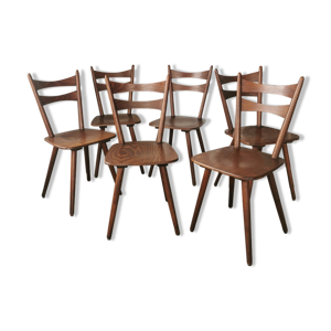 lot de 6 chaises bistrot vintage des années 60