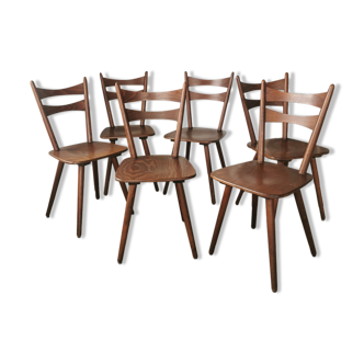 Set of 6 vintage bistro chairs from the 60s