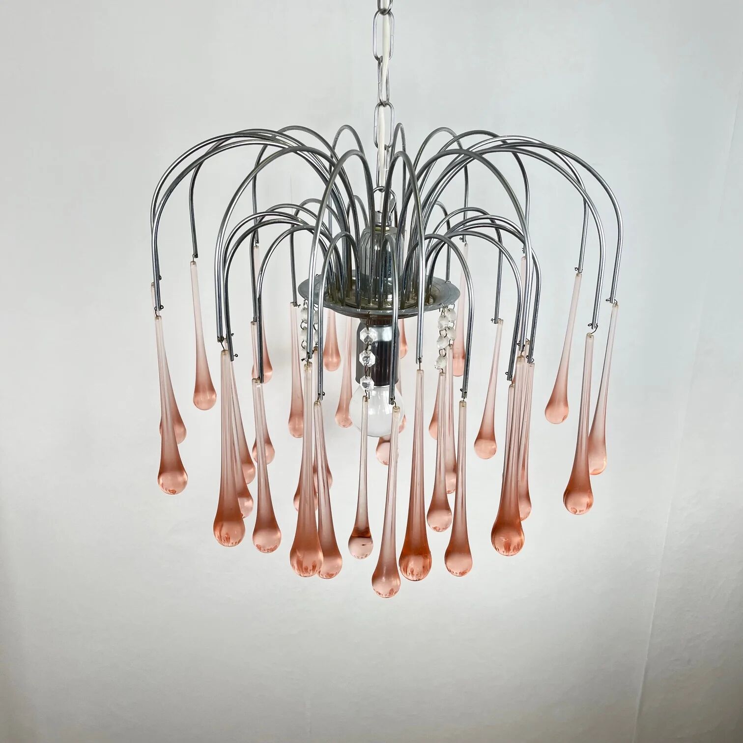Vintage Murano blown glass chandelier – Italy, 1970s