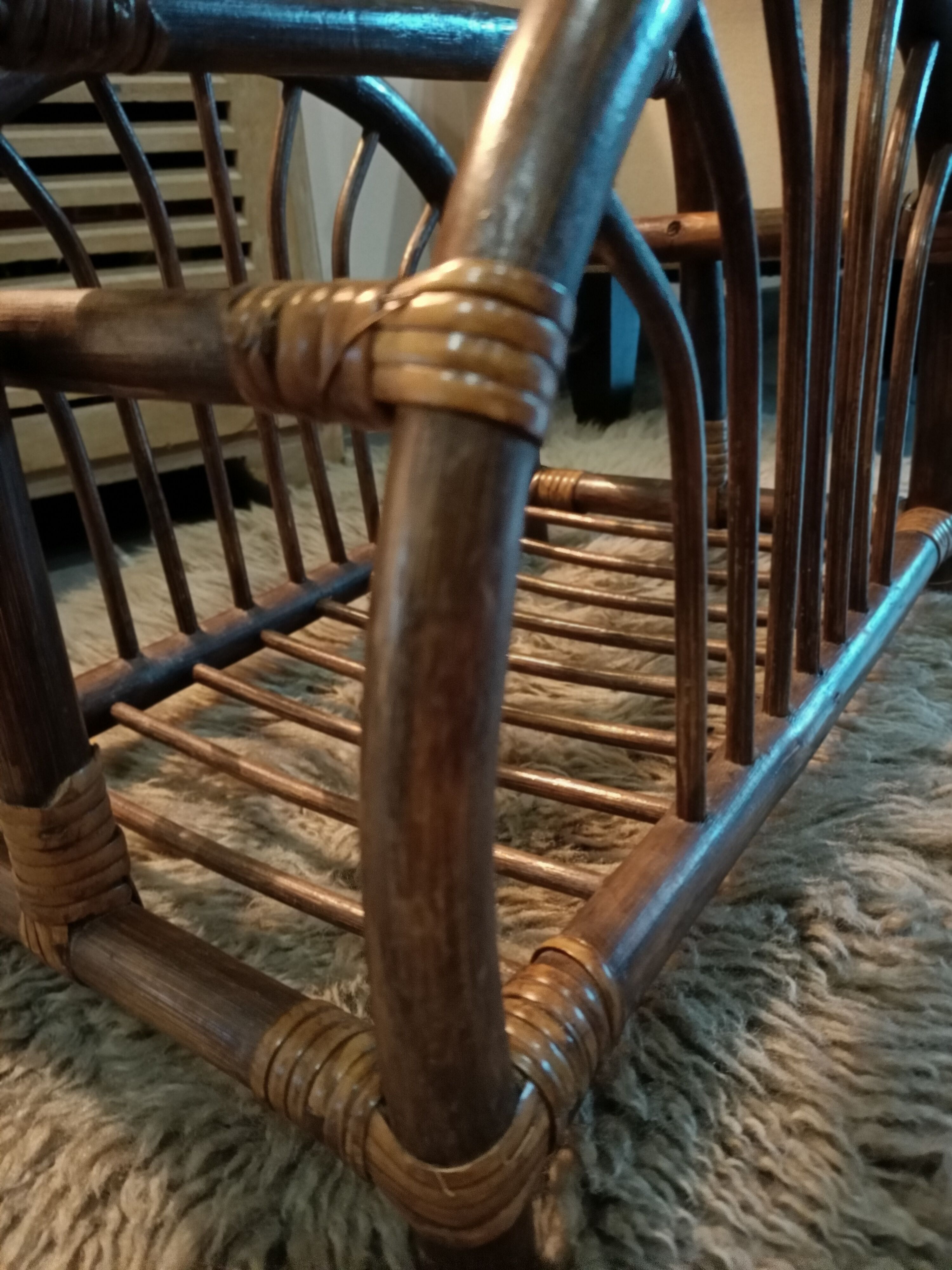 Dark bamboo magazine holders