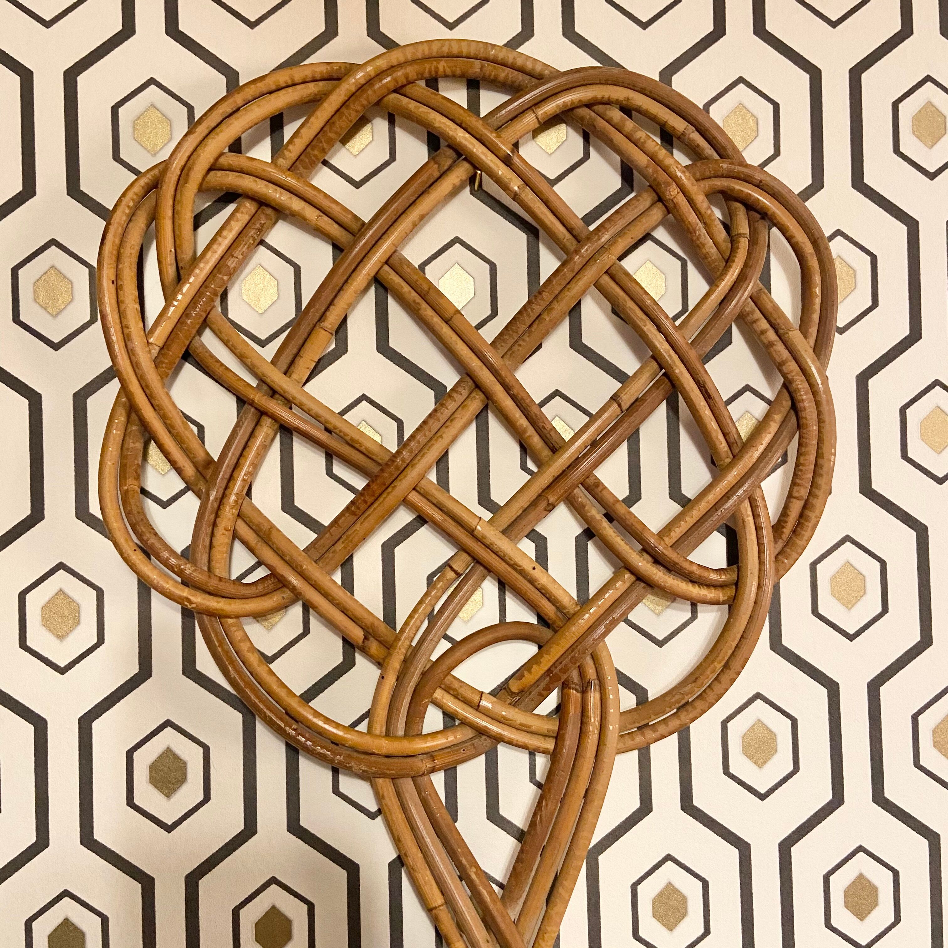 Vintage rattan carpet beater-1950s