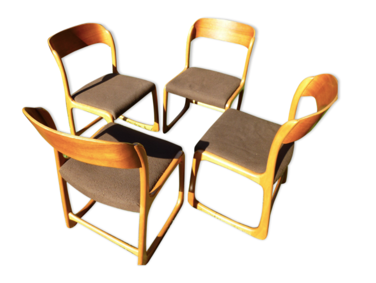 Set of 4 Baumann sleigh chairs