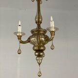 Murano glass lantern mordoré, three arms of light
