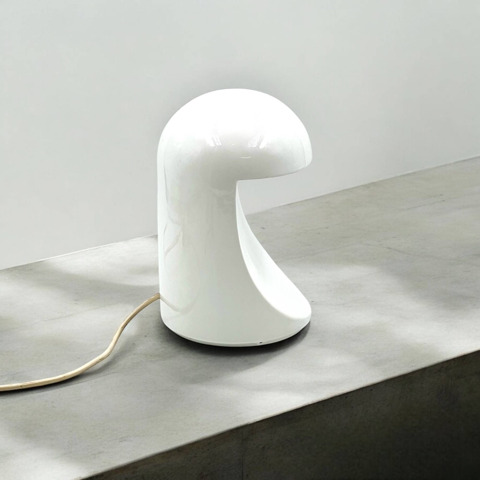 Iconic 60s Design Ceramic Lamp 'Longobarda' by Marcello Cuneo for Gabbianelli, Large Size in White