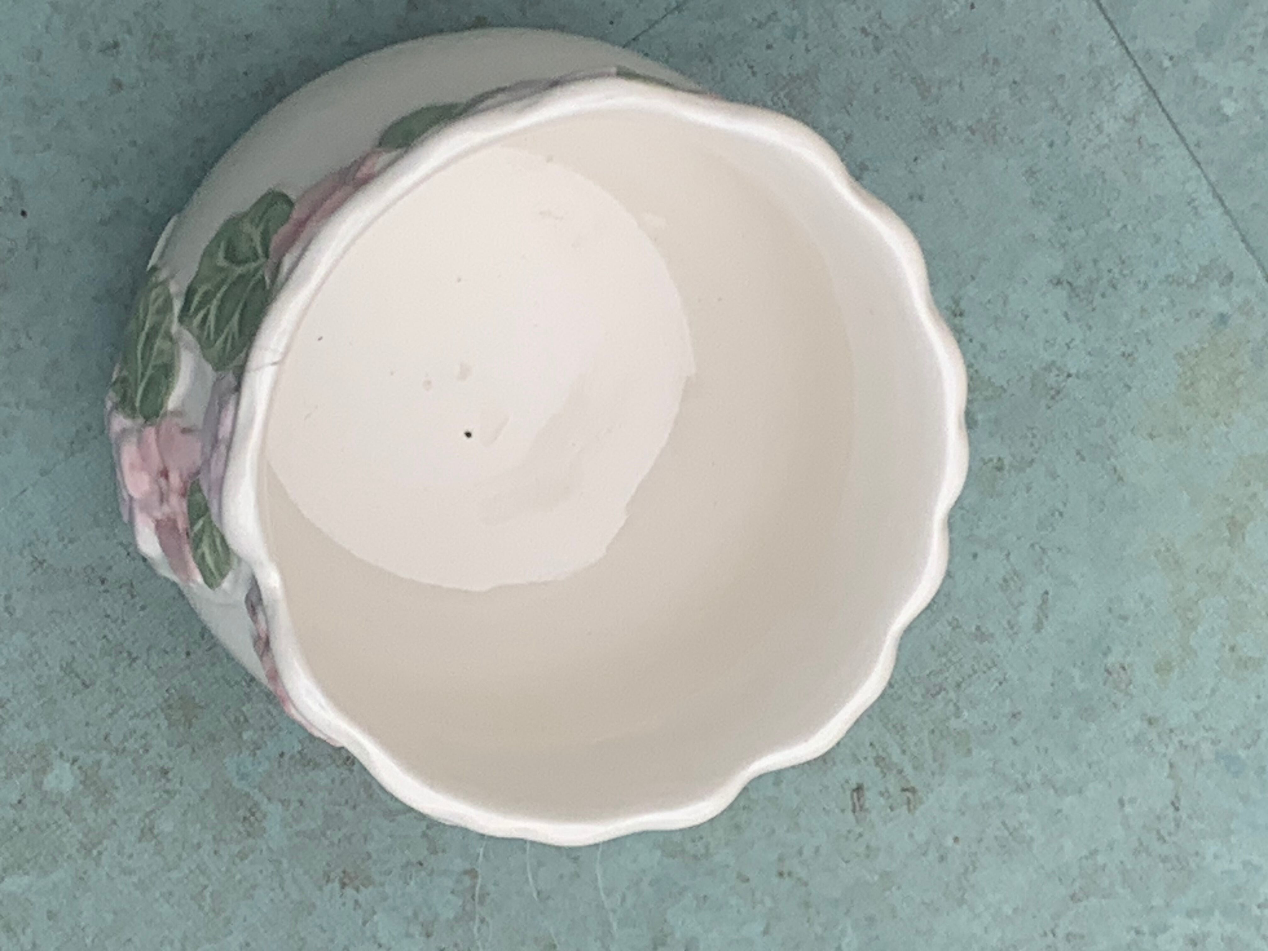 Pot cover in slurry floral pattern purple and pink