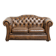 English cowhide leather Chesterfield 2-seater sofa in a luxurious colour