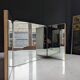 Mid-century tabletop triptych dressing mirror