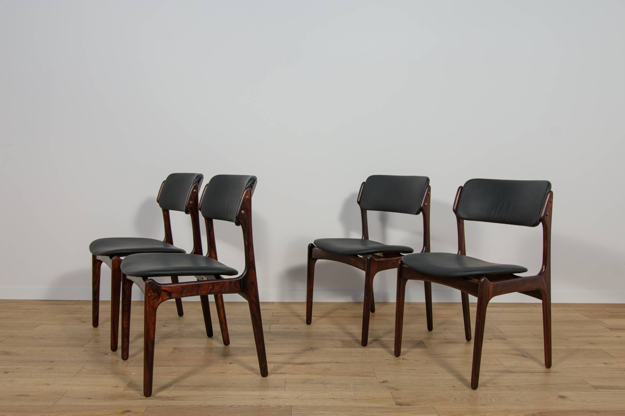 Model 49 Rosewood Dining Chairs by Erik Buch for Oddense Maskinsnedkeri / O.D. Møbler, 1960s.