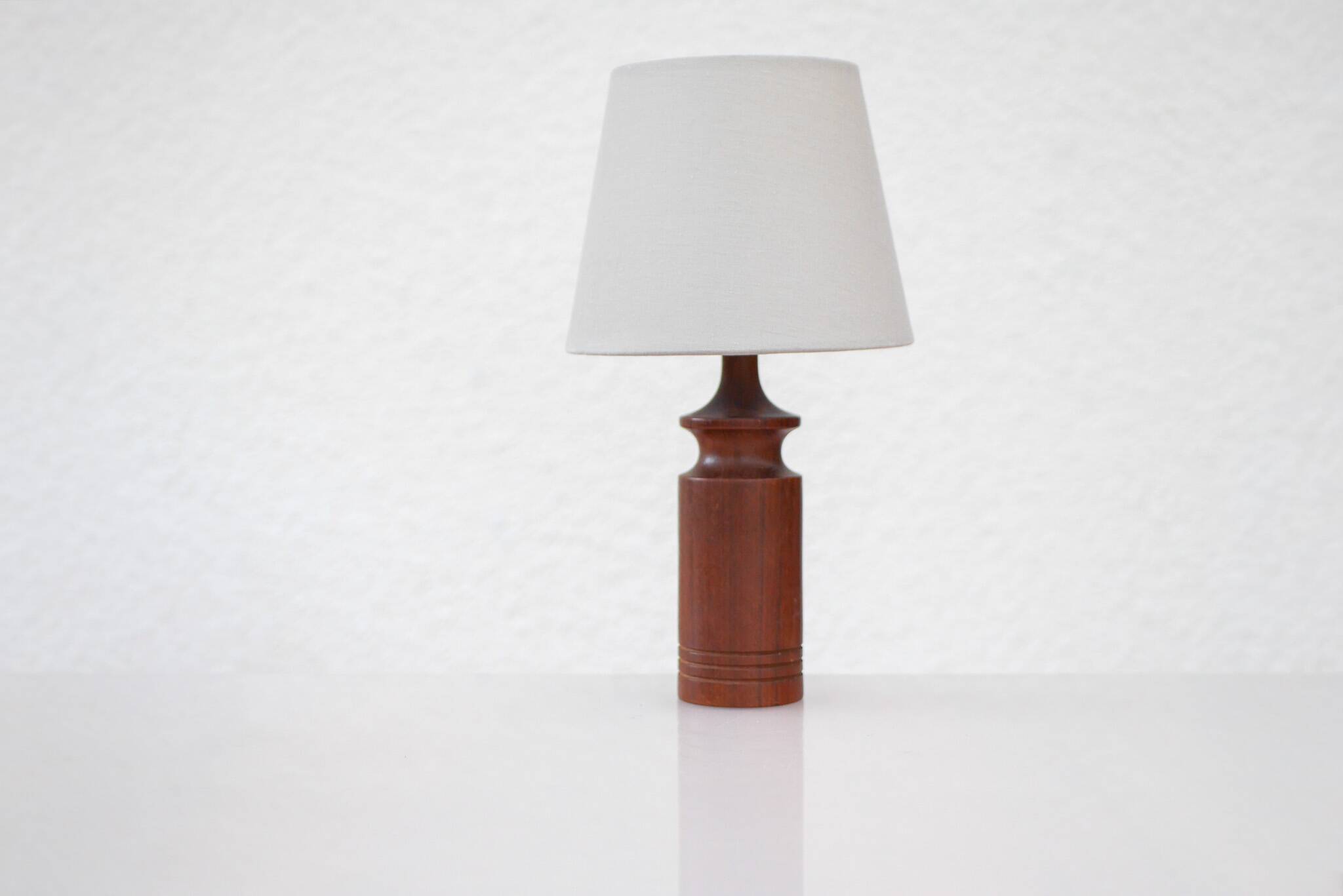 Grandes lampes de table danoises en teck des années 50, ensemble de 2
