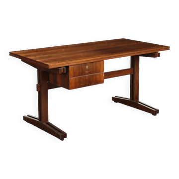 Bureau d’écriture vintage en placage de bois exotique, design, Italie, années 1960