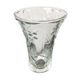 Designer molded glass vase with vintage cherry decor