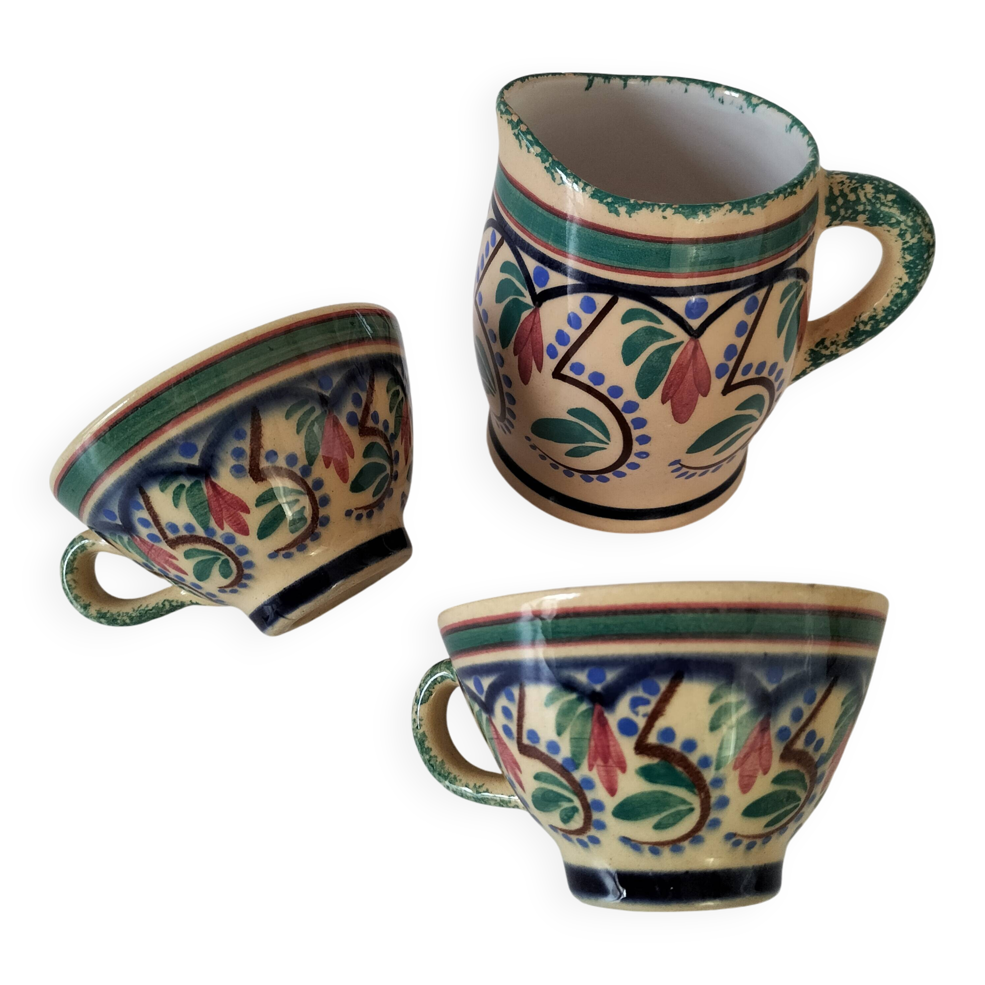 Tasses et pot à lait Keraluc Quimper