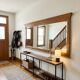 Miroir XXL biseauté en chêne, 210cm de L