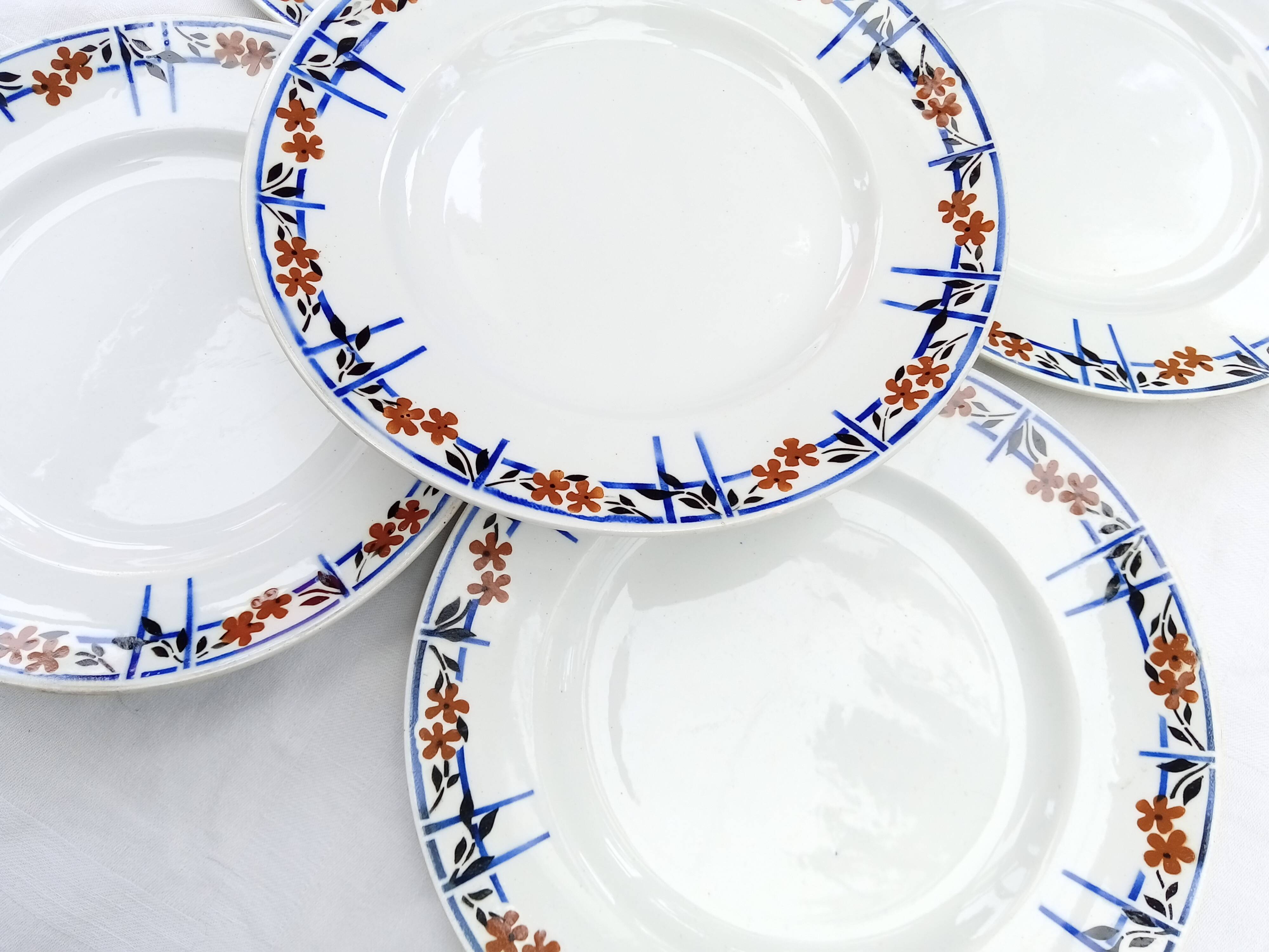 6 old Moulin des loups flat plates