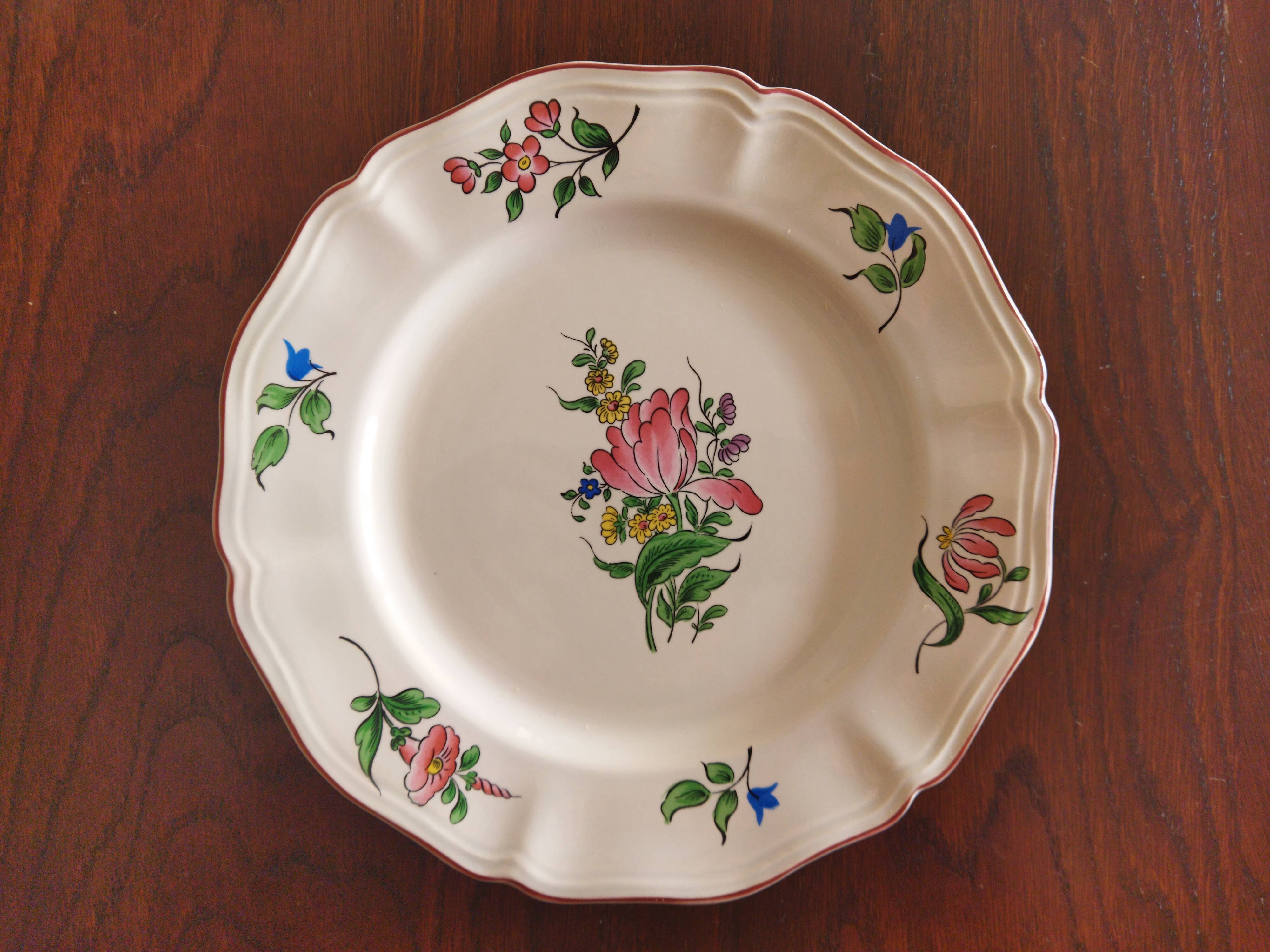 9 dessert plates “Réverbère fin” KG Lunéville