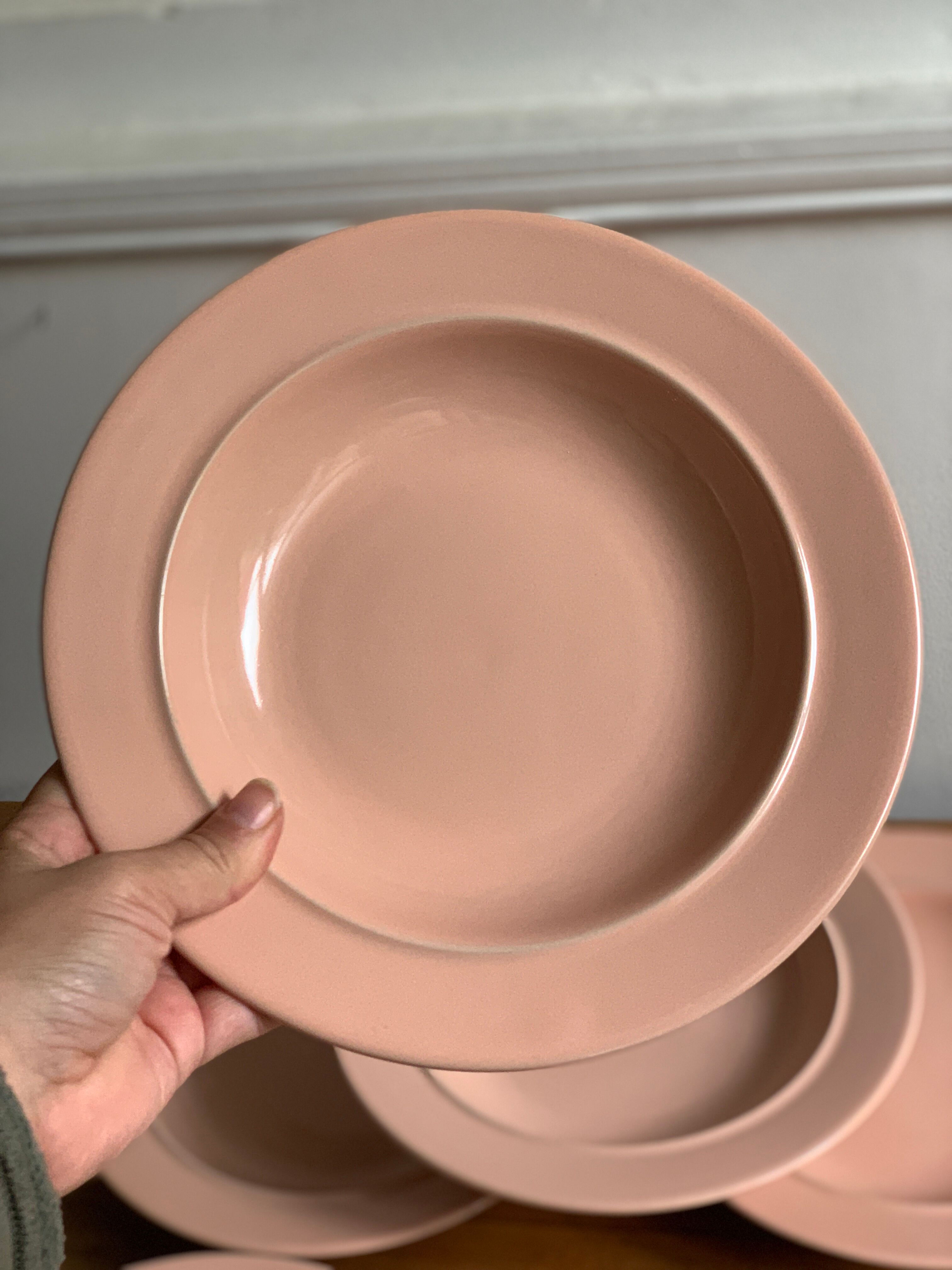 Pink ceramic plates