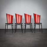 Set of 4 postmodern dining chairs, Italy, 1980s