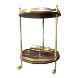 Italian Lacquered Goatskin / Parchment Serving Bar Cart by Aldo Tura, 1960s