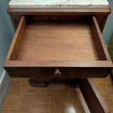 Vintage furniture in solid walnut and marble