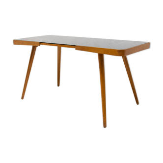 Table basse en verre opaxite du milieu du siècle, années 1960, tchécoslovaquie