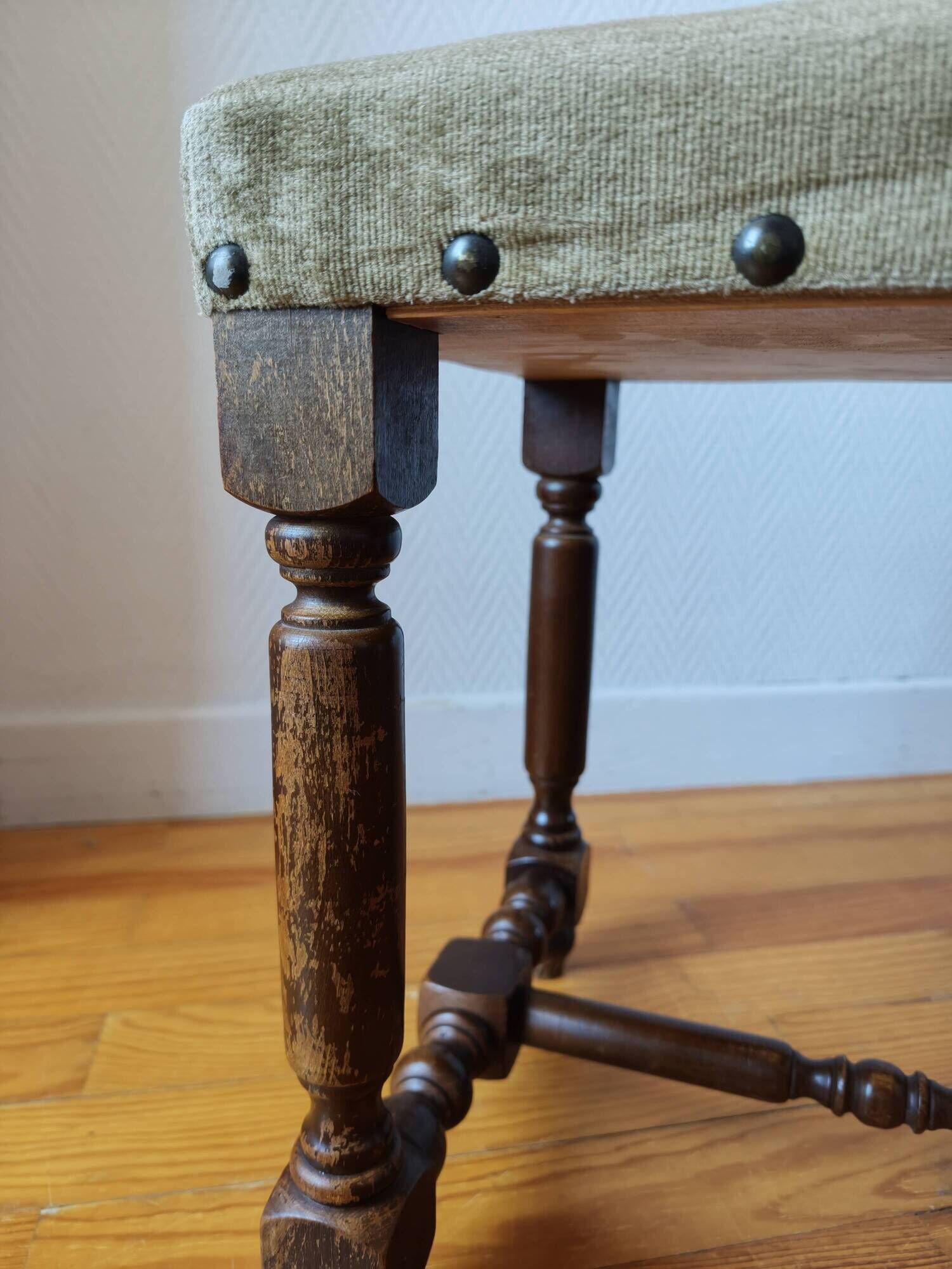 Pair of vintage Dutch stools with a patina – Wabi-Sabi spirit