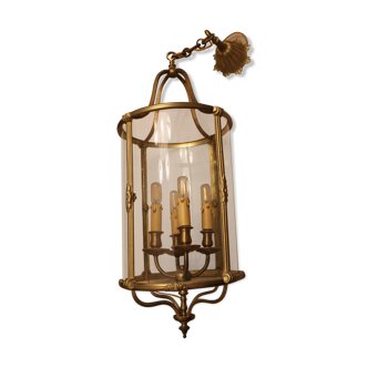 Set of suspension old brass lantern 4 fires