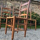 4 oak mulched chairs