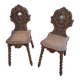 Pair of old Alsatian brutalist chairs