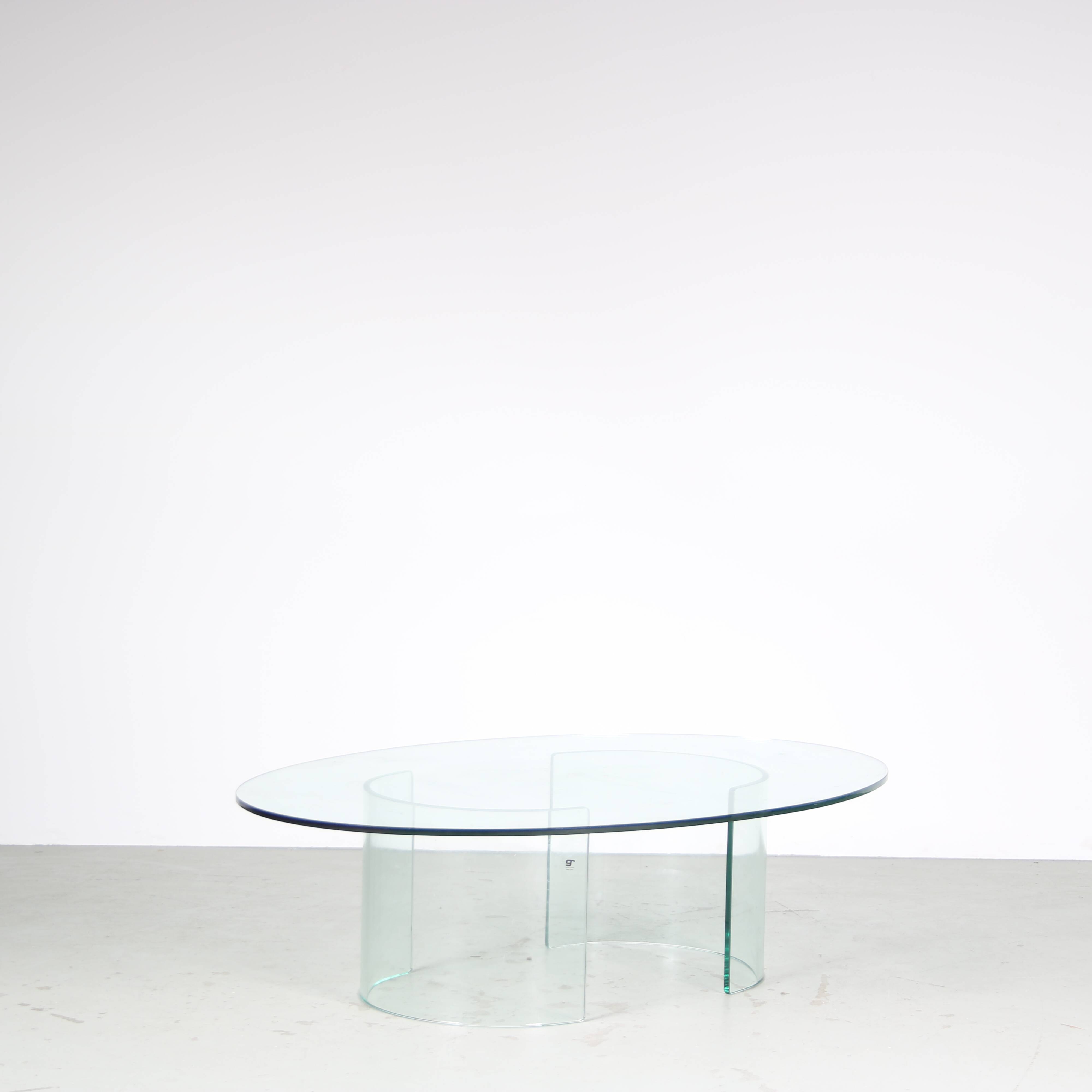 1980s Oval coffee table by Galotti & Radice from Italy