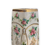 Pair of vases in enamelled and gilded crystal Rose motifs