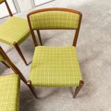 Lot of 6 teak and fabric chairs