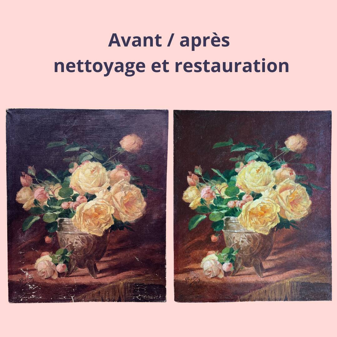 Bouquet of roses, oil on canvas 1907