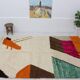 Colorful handmade wool rug, size 150 x 250 cm