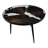 Table basse fer et peau de vache