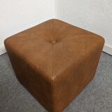 Vintage leather ottoman
