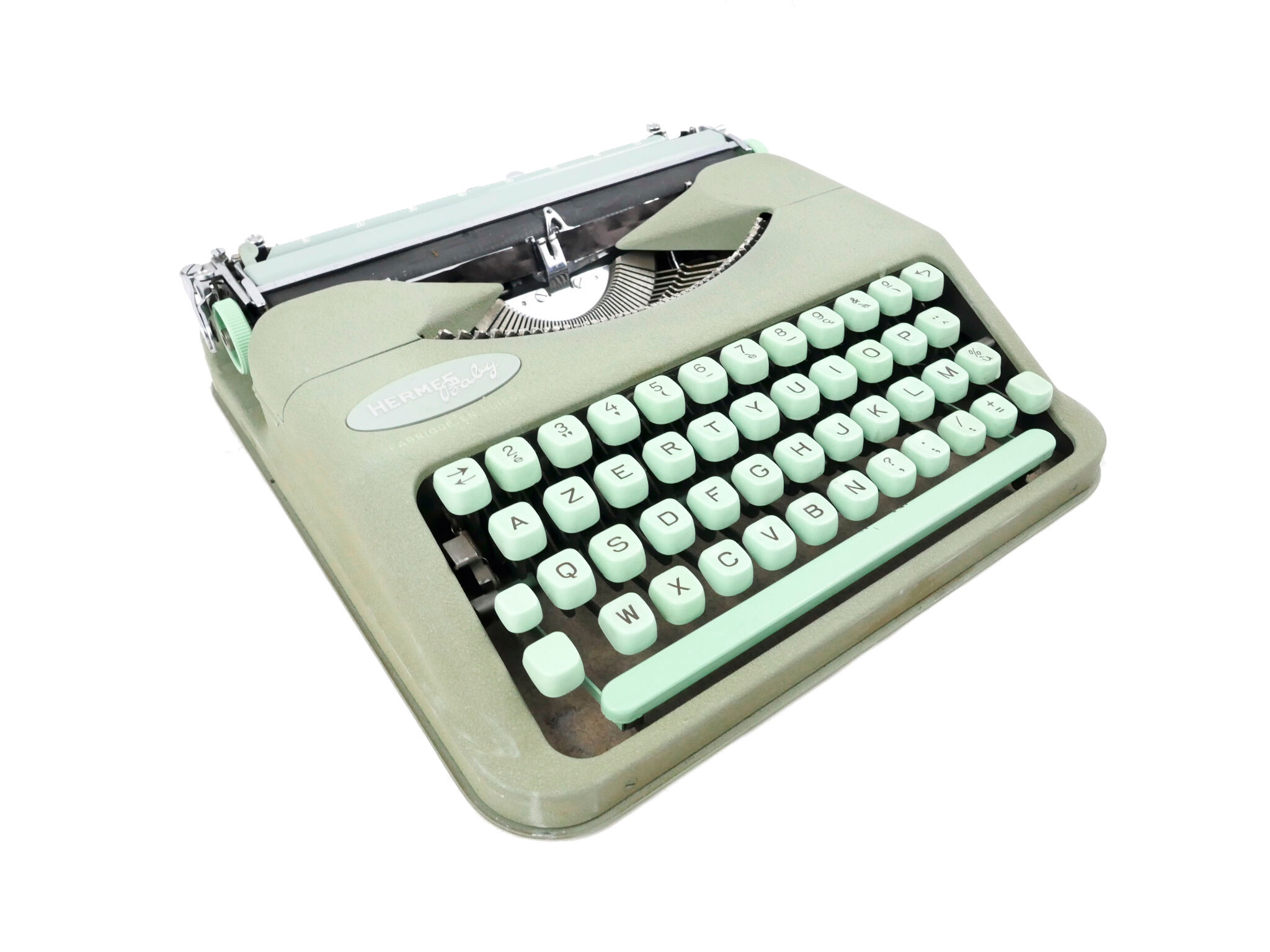 Hermes Baby green lime typewritter revised new ribbon