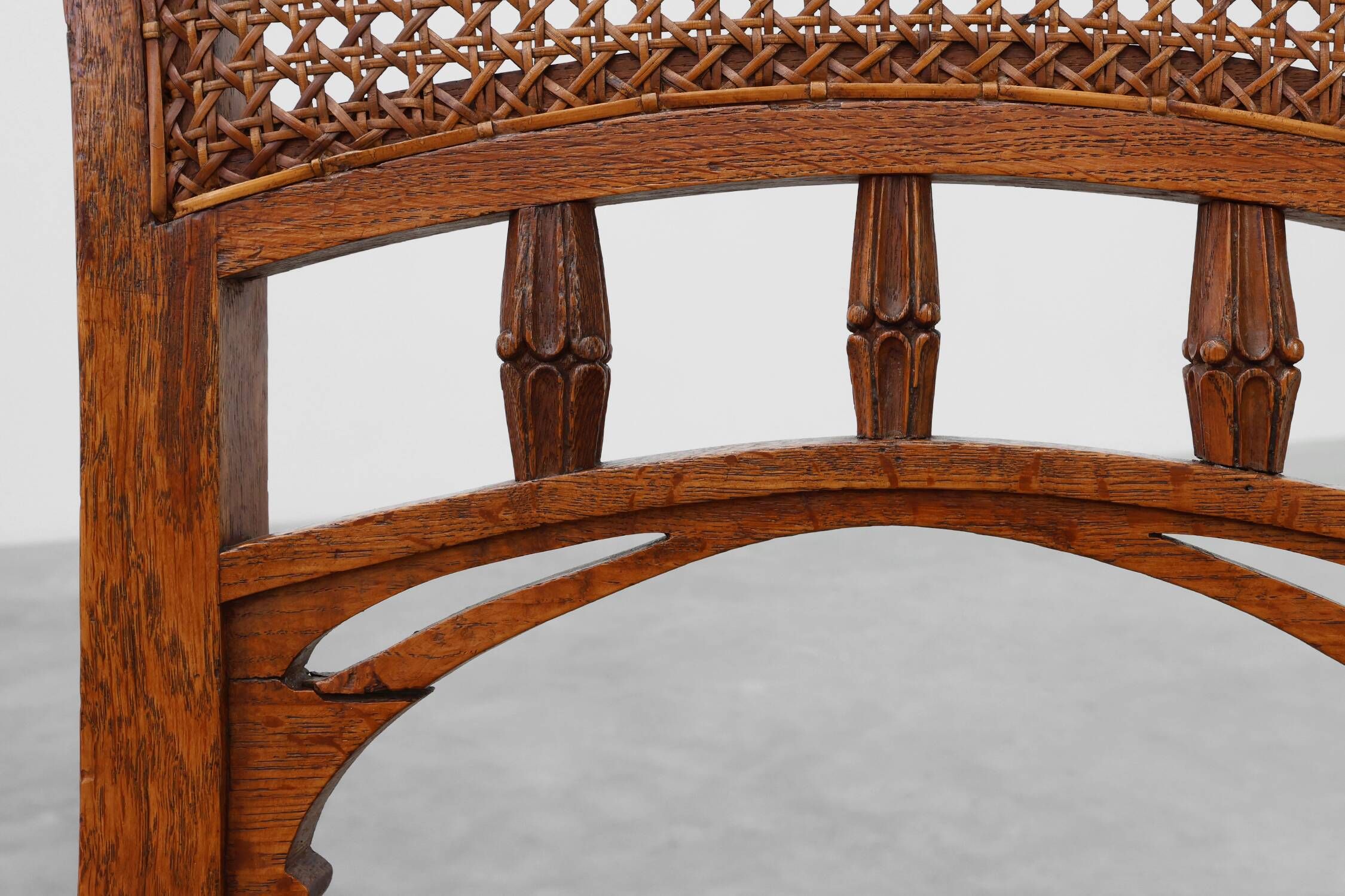 Set of 6 art nouveau dinner chairs in the manner of Victor Horta, Belgium