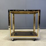 Italian brass and chrome drinks trolley