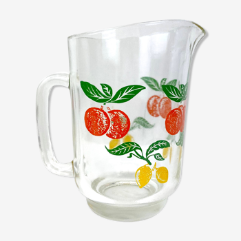 Screen-printed glass pitcher - orangeade citronade