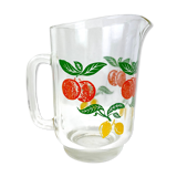 Pichet en verre sérigraphié orangeade citronade