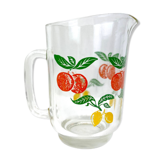 Screen-printed glass pitcher - orangeade citronade