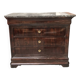Commode à trois tiroir dessus marbre gris, de style second empire