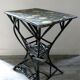 Table d'appoint en bambou et rotin noirci, époque 1900