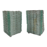 Pair of 80s glass slat lamps