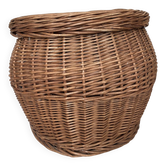 Pouf coffre en rotin années 60-70