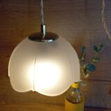 Lampe baladeuse verre dépoli blanc, vintage
