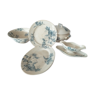 Old-size dishware Rose Faïencerie Lyonnaise
