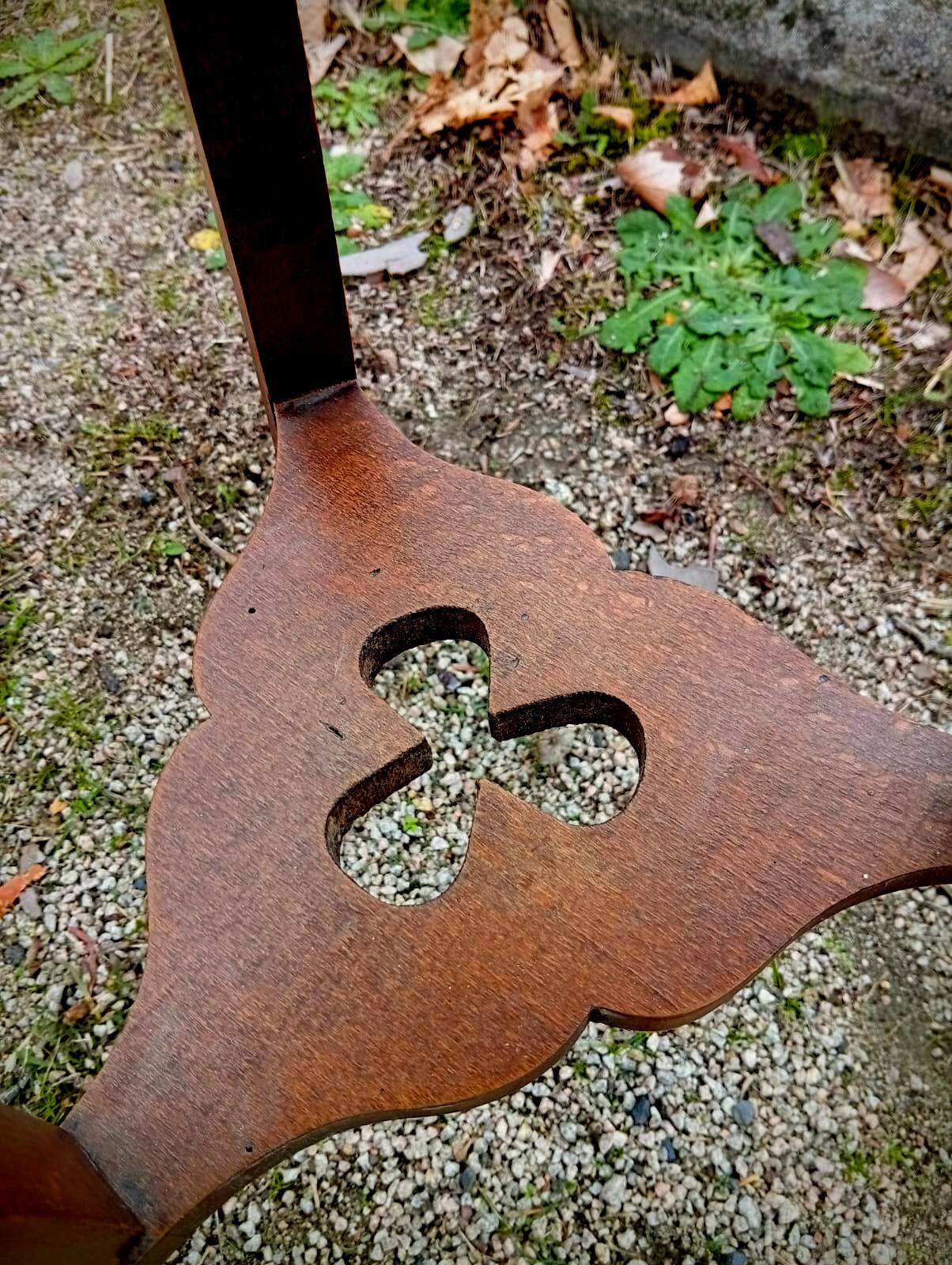 Wood and marble stool