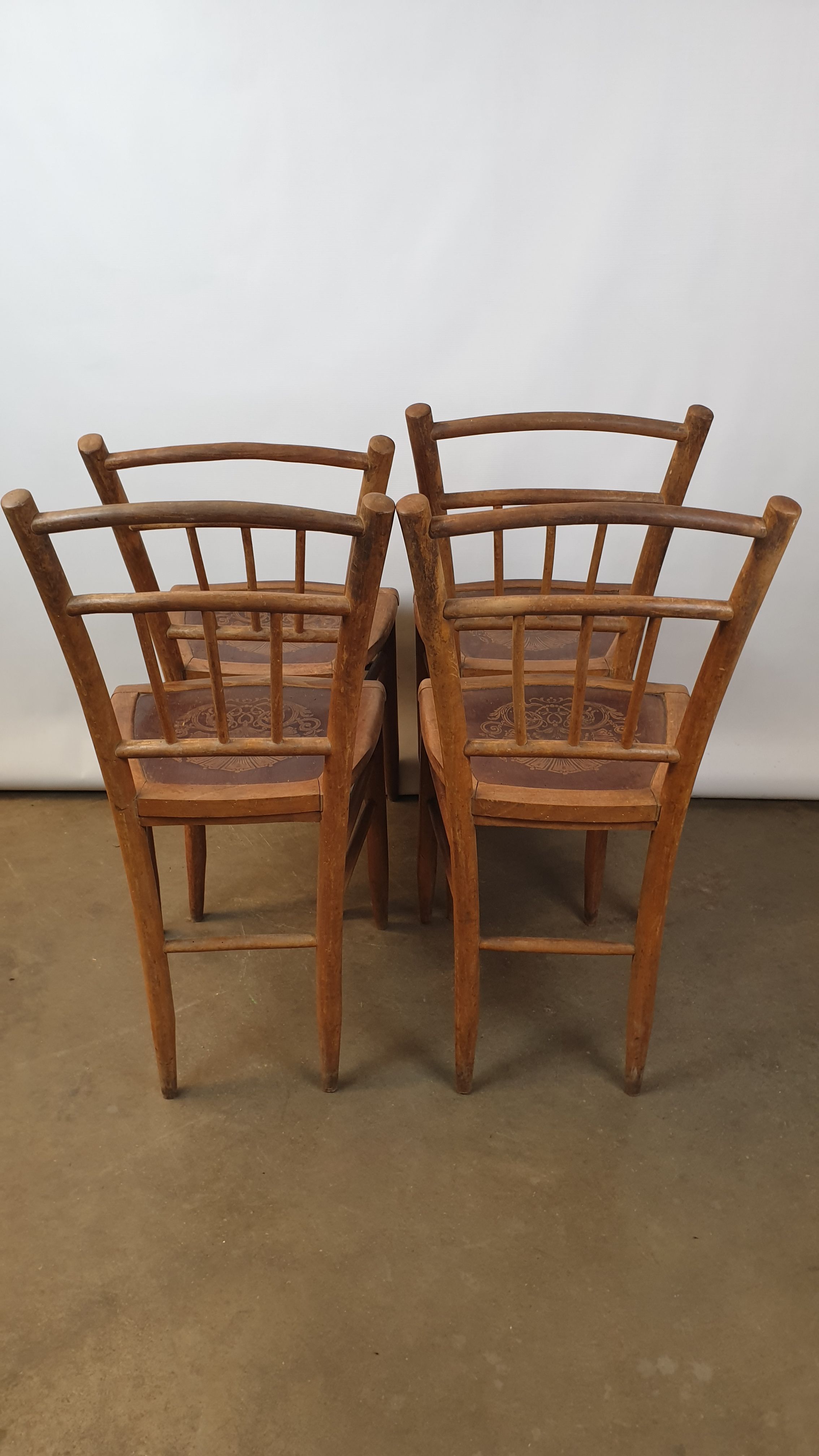 Lot of six chairs Luterma 1900 seat crafted